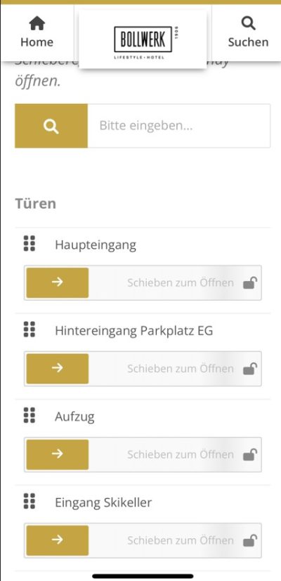 Türöffnung mit der app